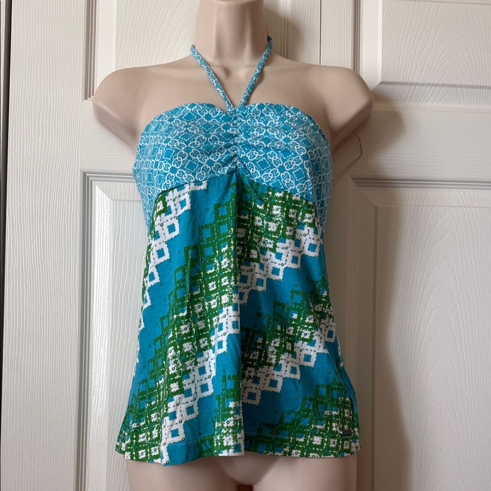 * Roxy Blue & Green Halter Camisole Top - Women (sz med)